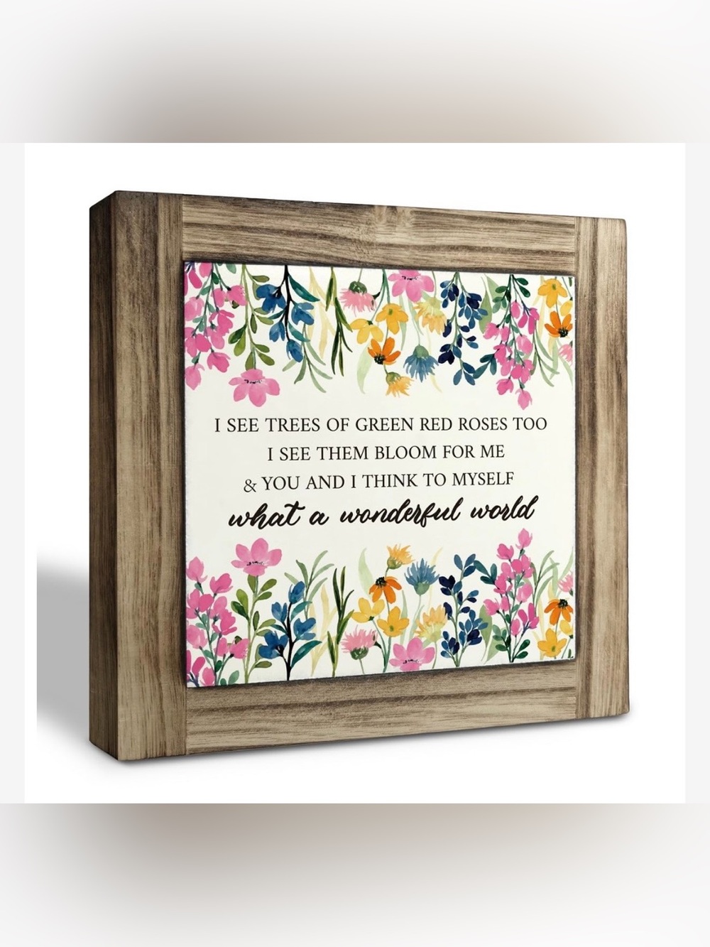 ‘What a Wonderful World’ Kitchen or Desk Decor SQUARE 5.9x5.9”